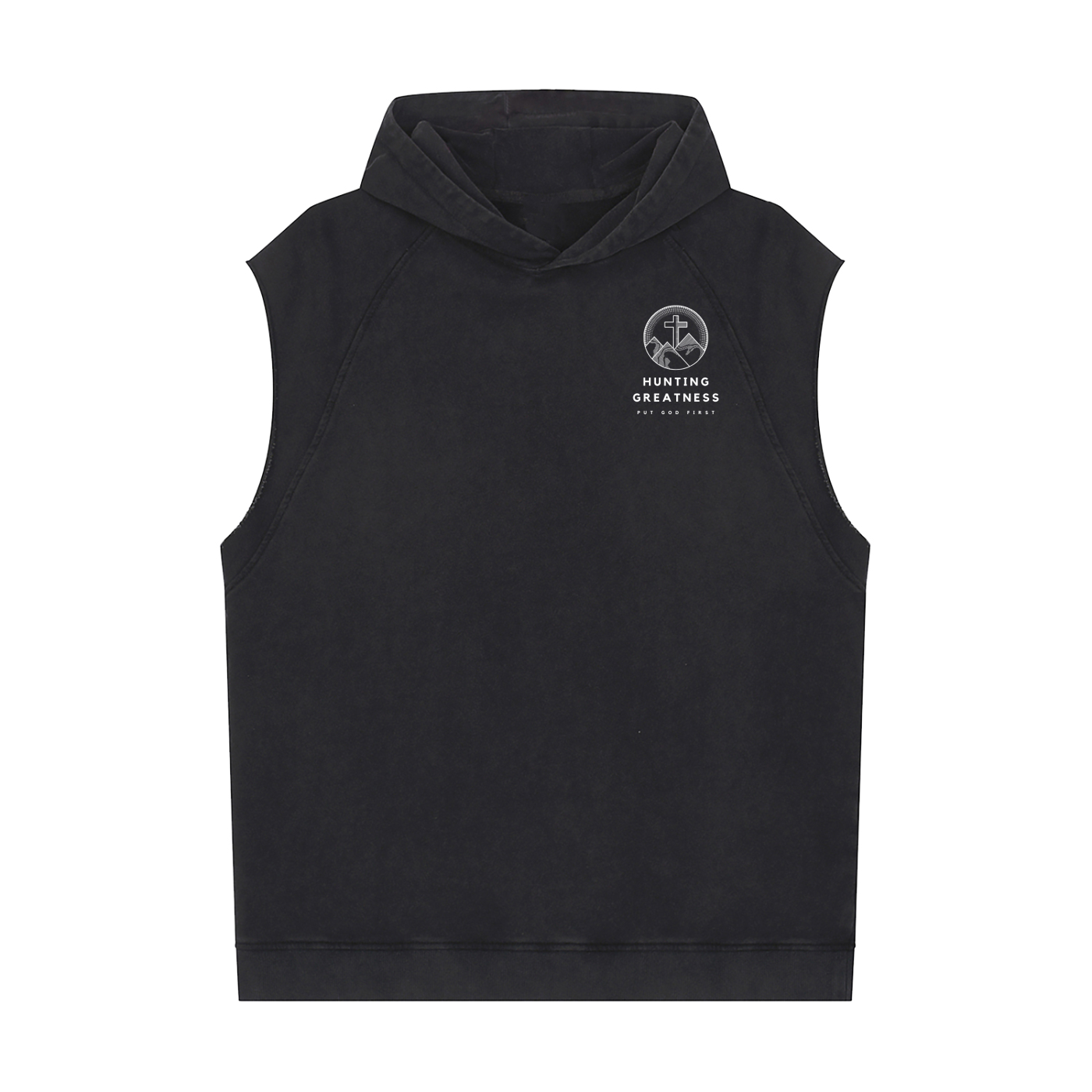 When We Sink, Jesus Saves Snow Washed Sleeveless Hoodie