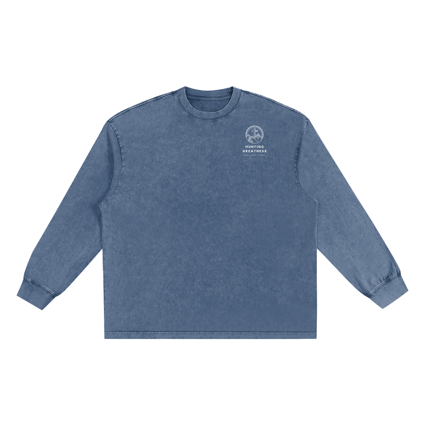 When We Sink, Jesus Saves Snow Washed Frayed Edge Long Sleeve