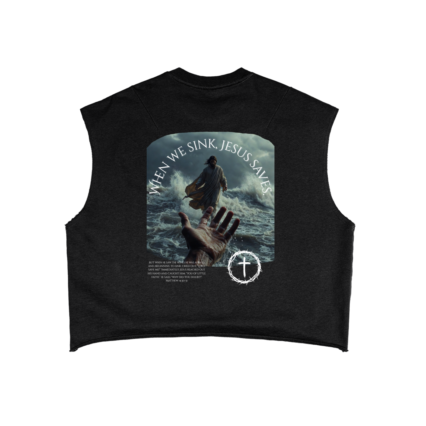 When We Sink, Jesus Saves French Terry Boxy Tank Top