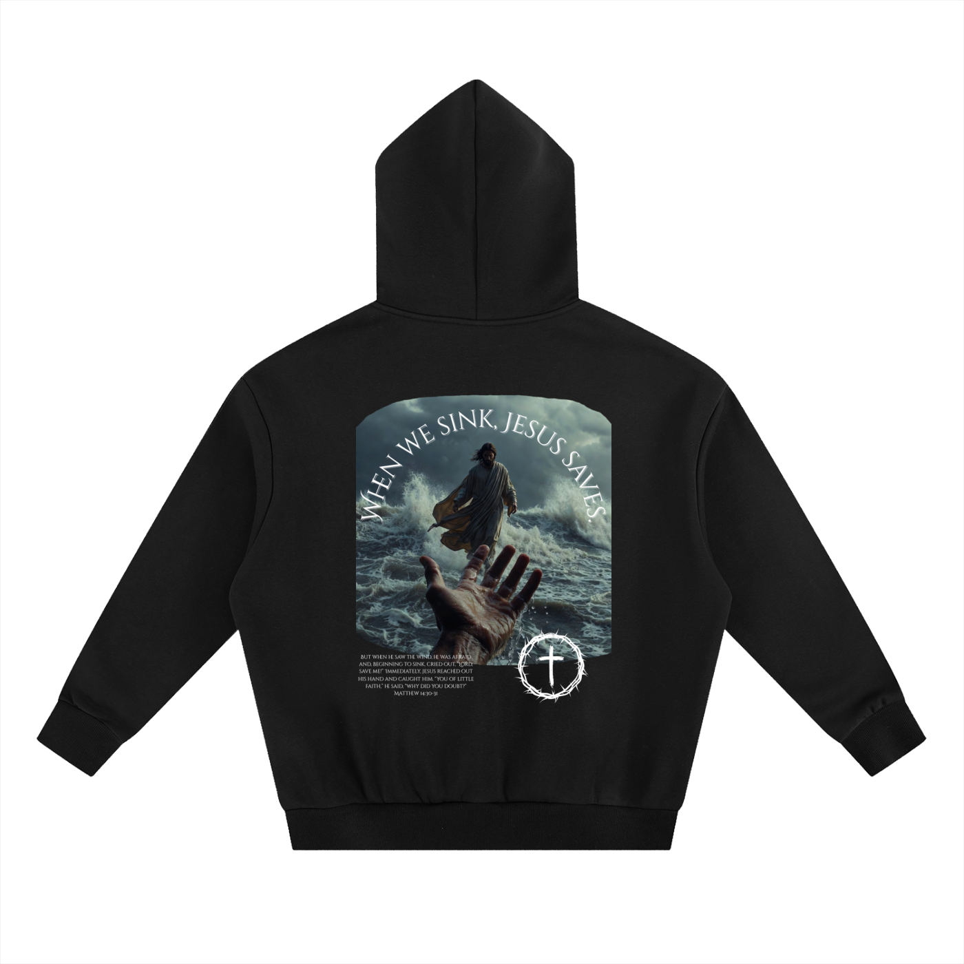When We Sink, Jesus Saves Essential Heavyweight Boxy Fleece Hoodie