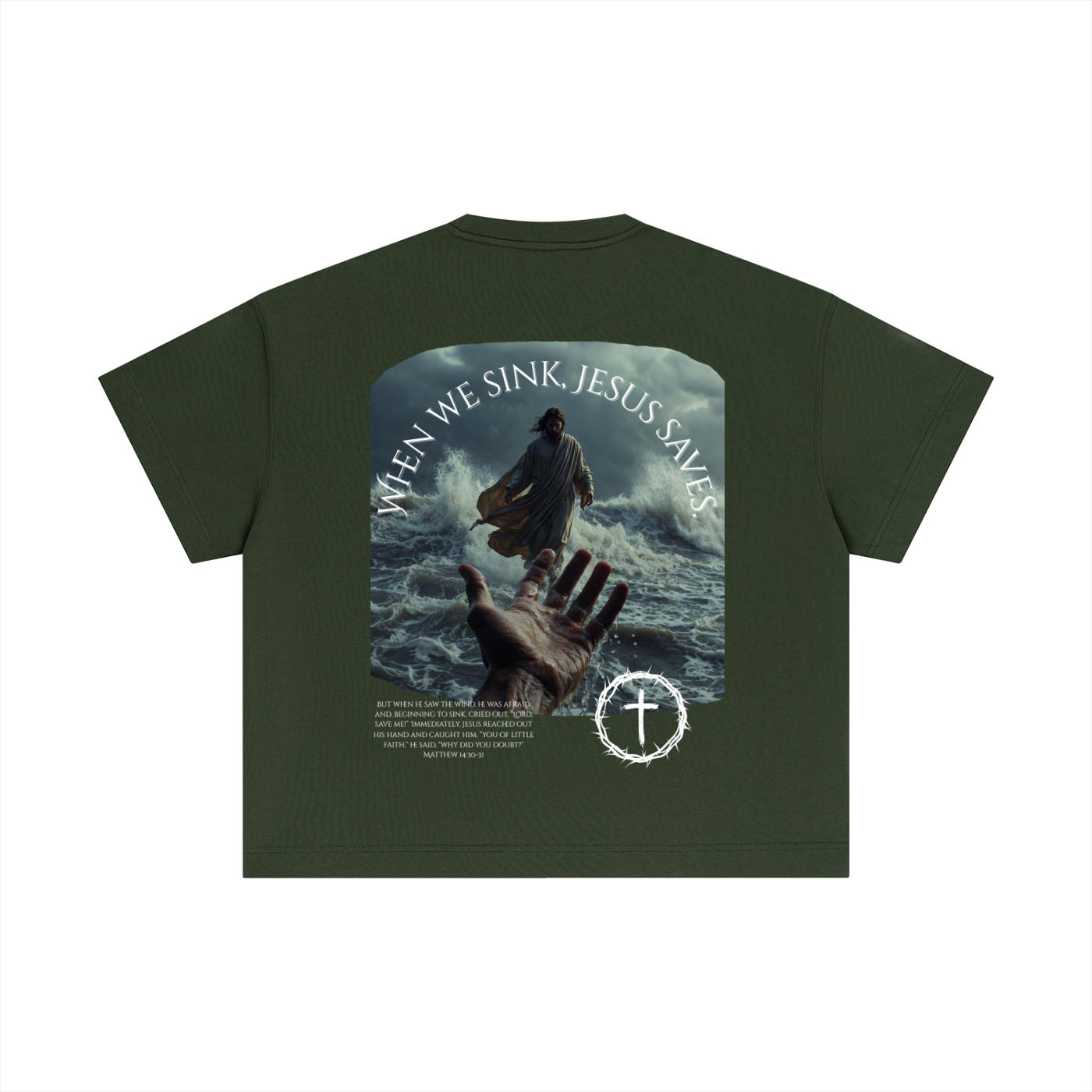 When We Sink, Jesus Saves Essential Cotton Boxy T-Shirt